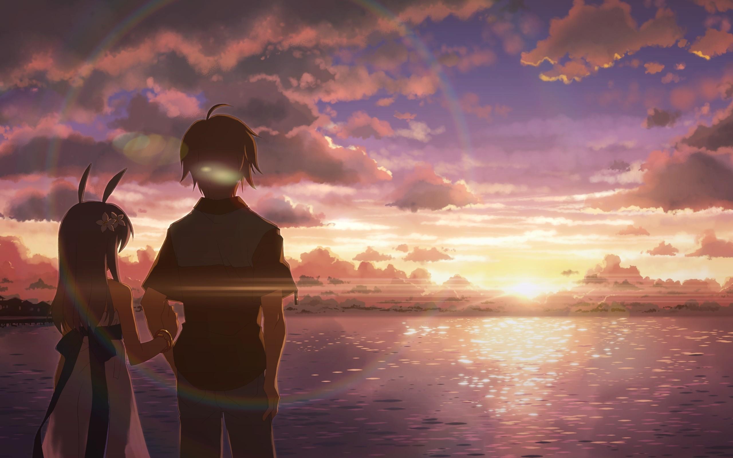 Anime Boy and Girl Alone 2560x1600 Resolution HD 4k