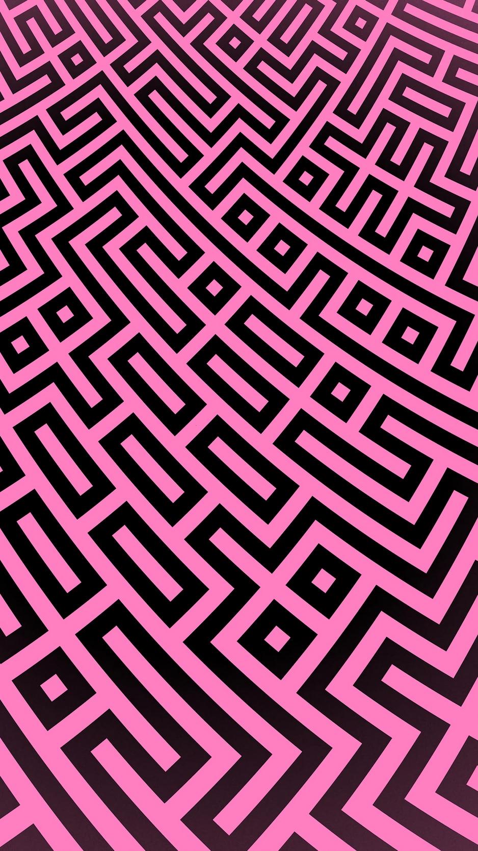 Download wallpaper 938x1668 pattern, geometric, lines, pink