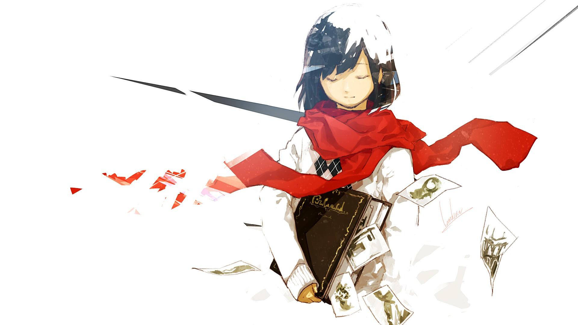 white, books, short hair, closed eyes, scarfs, anime girls