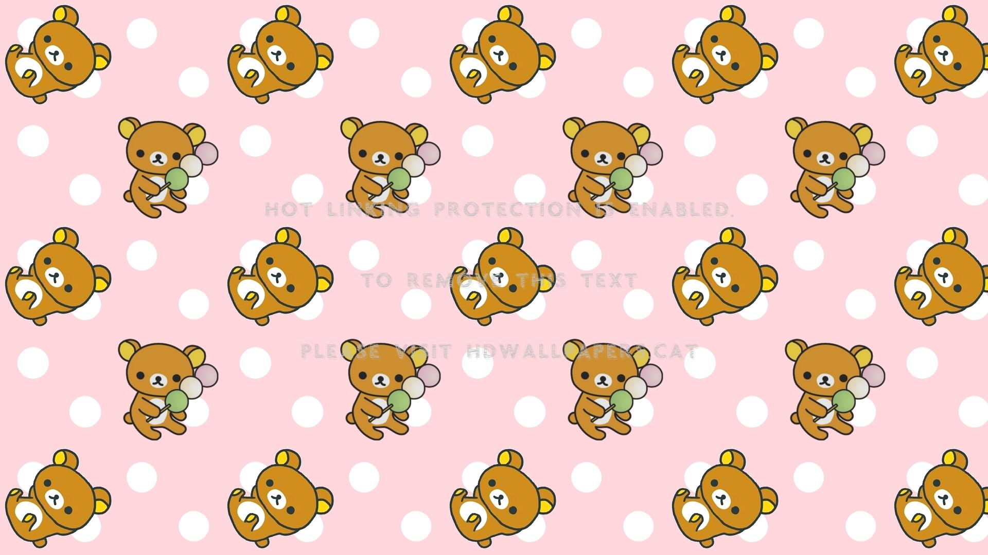 rilakkuma pattern teddy kawaii cute pink