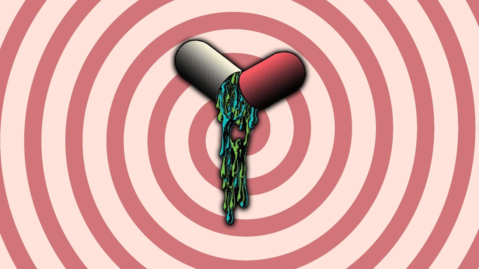drugs spiral classic art pills wallpaper