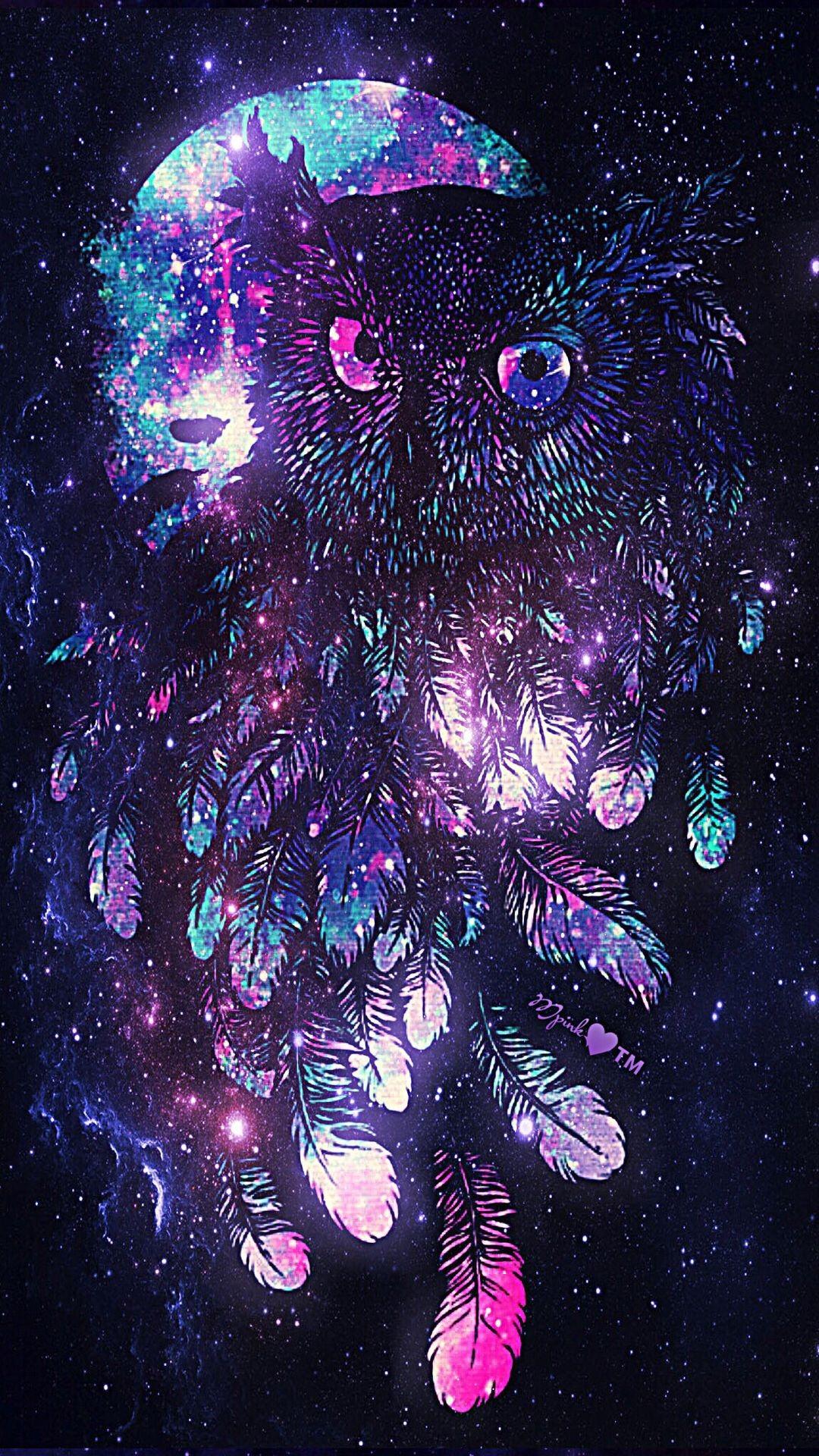 Colorful Owl Illustration iPhone Wallpaper New Owl