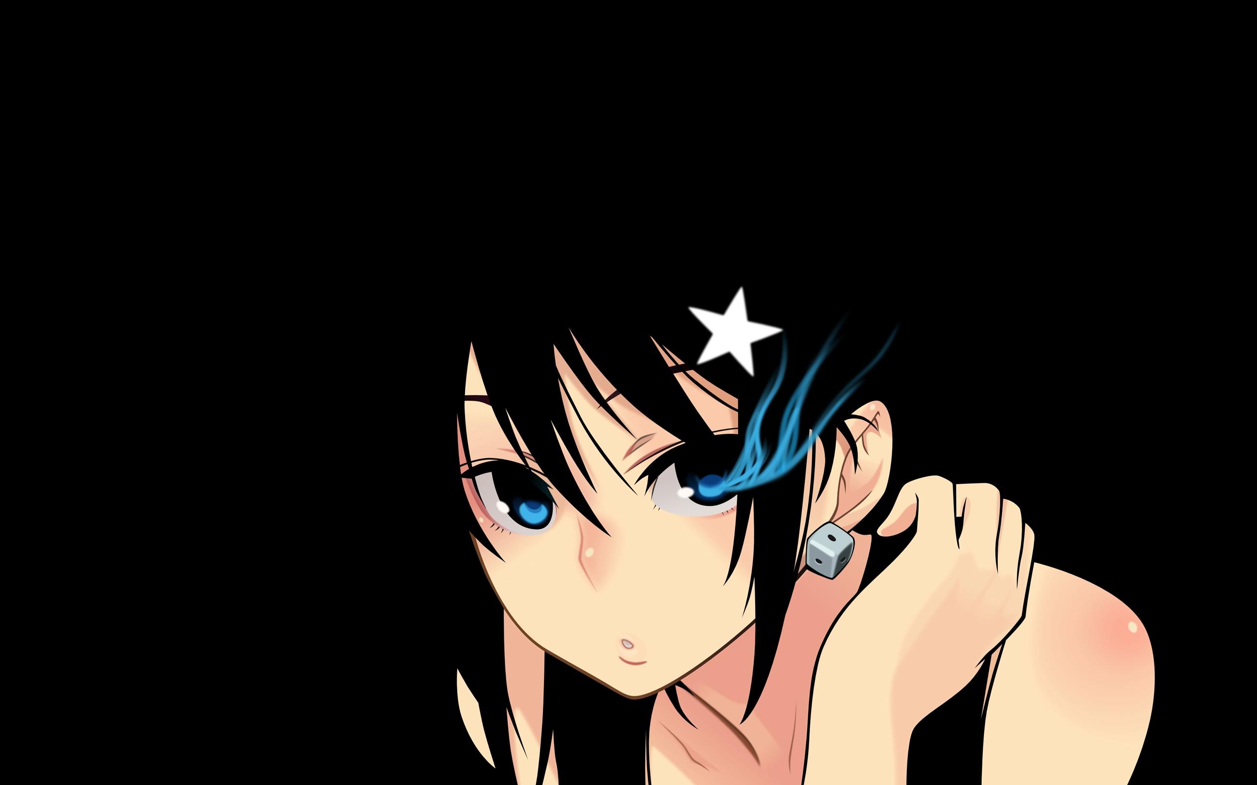 Download wallpaper 2560x1600 anime, girl, brunette, dark