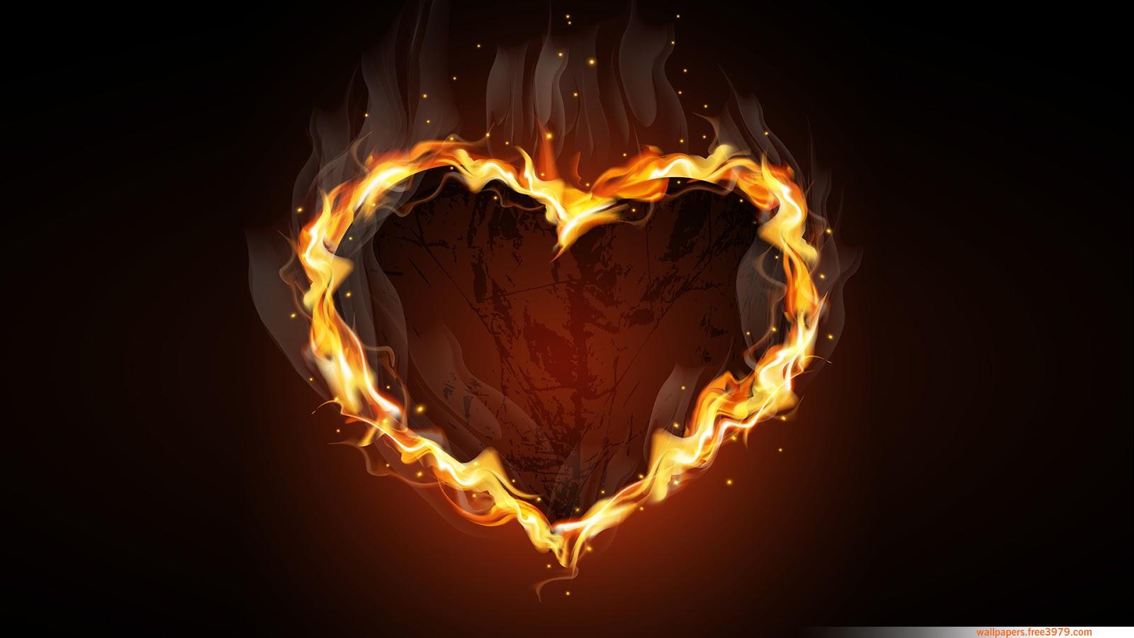 Wallpaper Wallpaper: Heart Fire HD Wallpaper Fire Heart