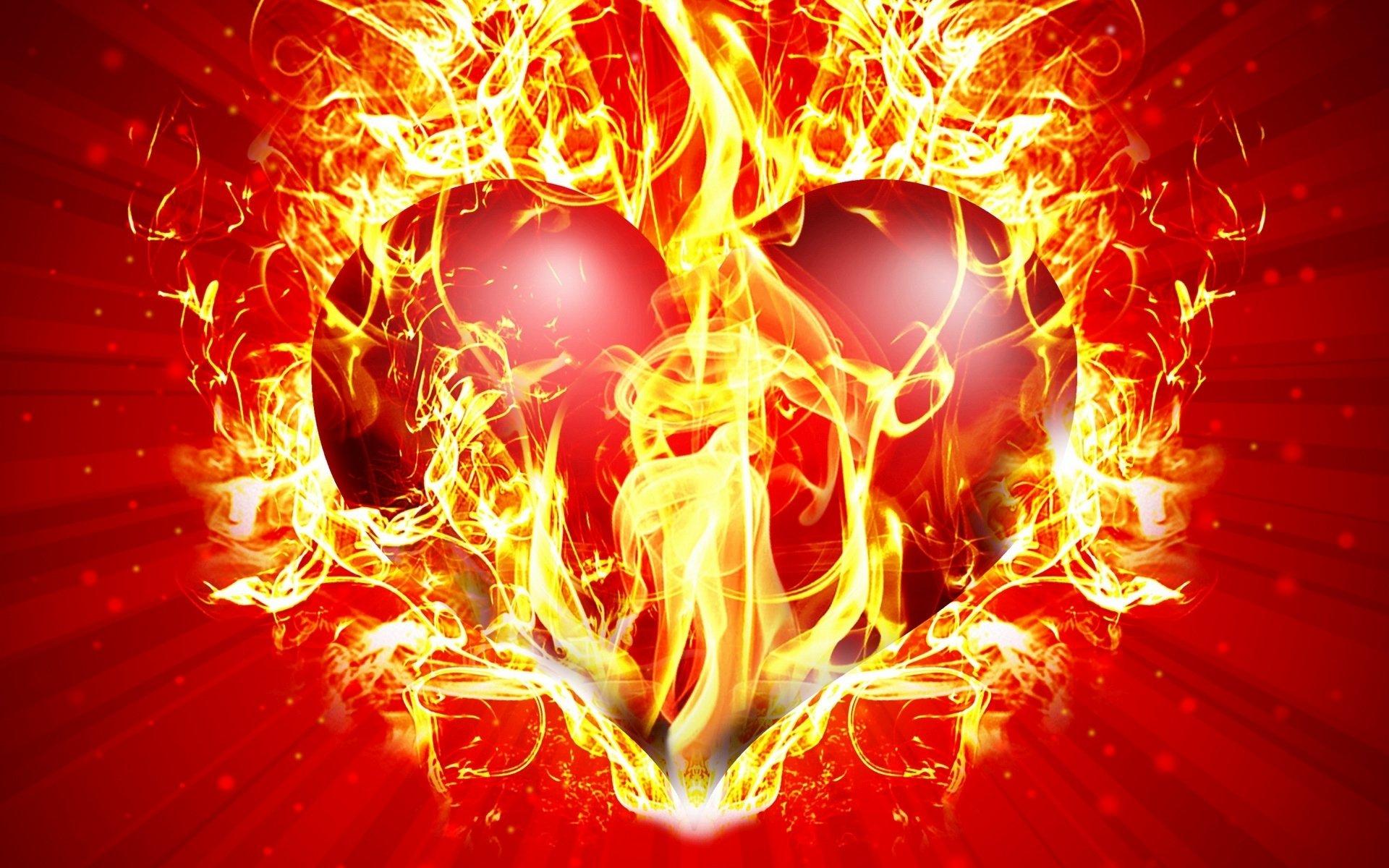 Heart on Fire HD Wallpaper. Background Imagex1200