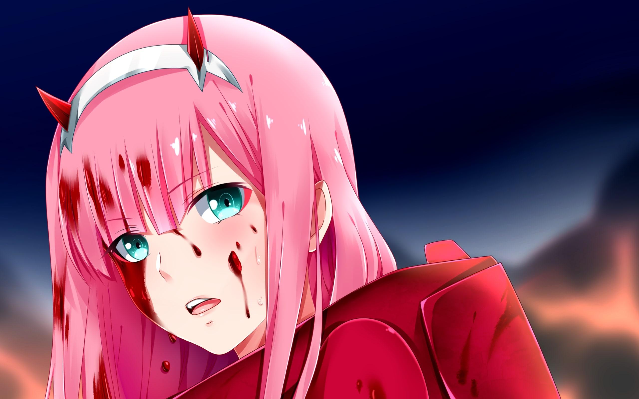 Wallpaper of Anime, Zero Two, Blood, Darling in the FranXX