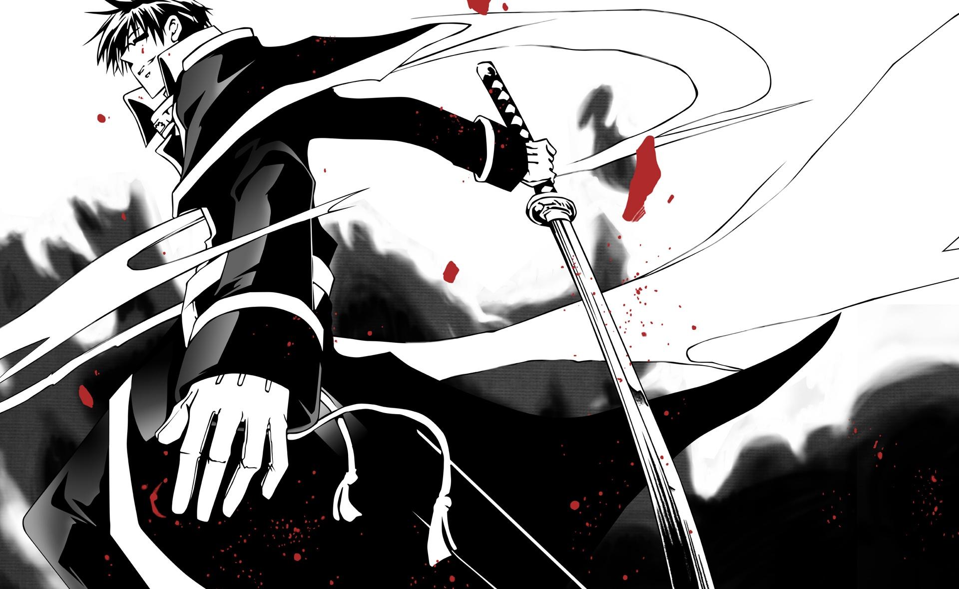 Black And White Swordman HD Anime Wallpaper
