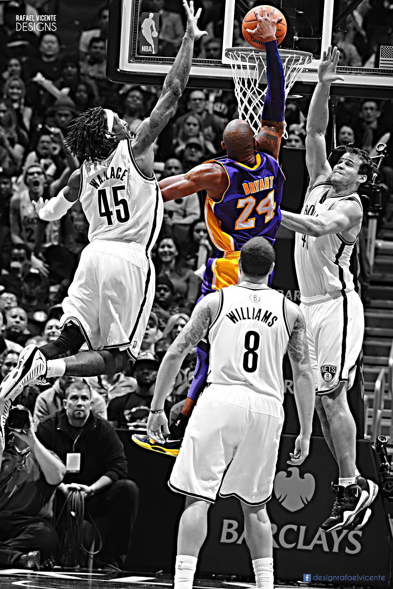 Download Kobe Bryant performing an iconic dunk Wallpaper