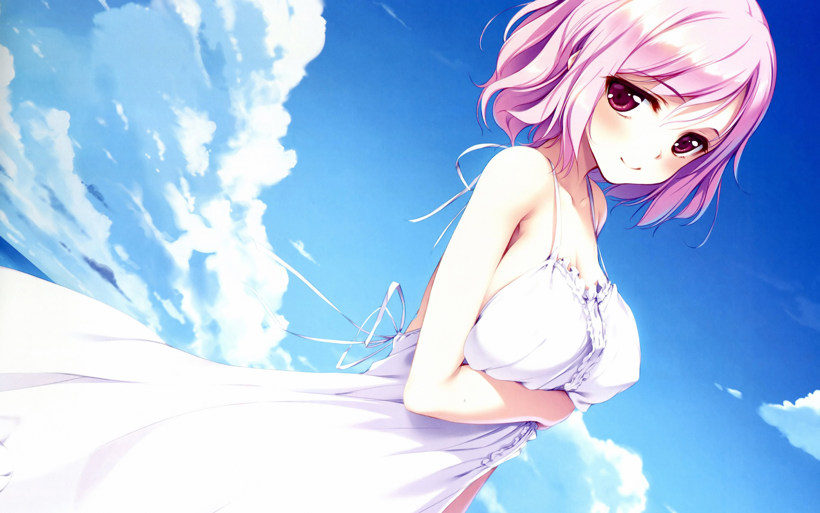 Shy Anime Girl Pink Hair Wallpapers and Free Stock Photos.
