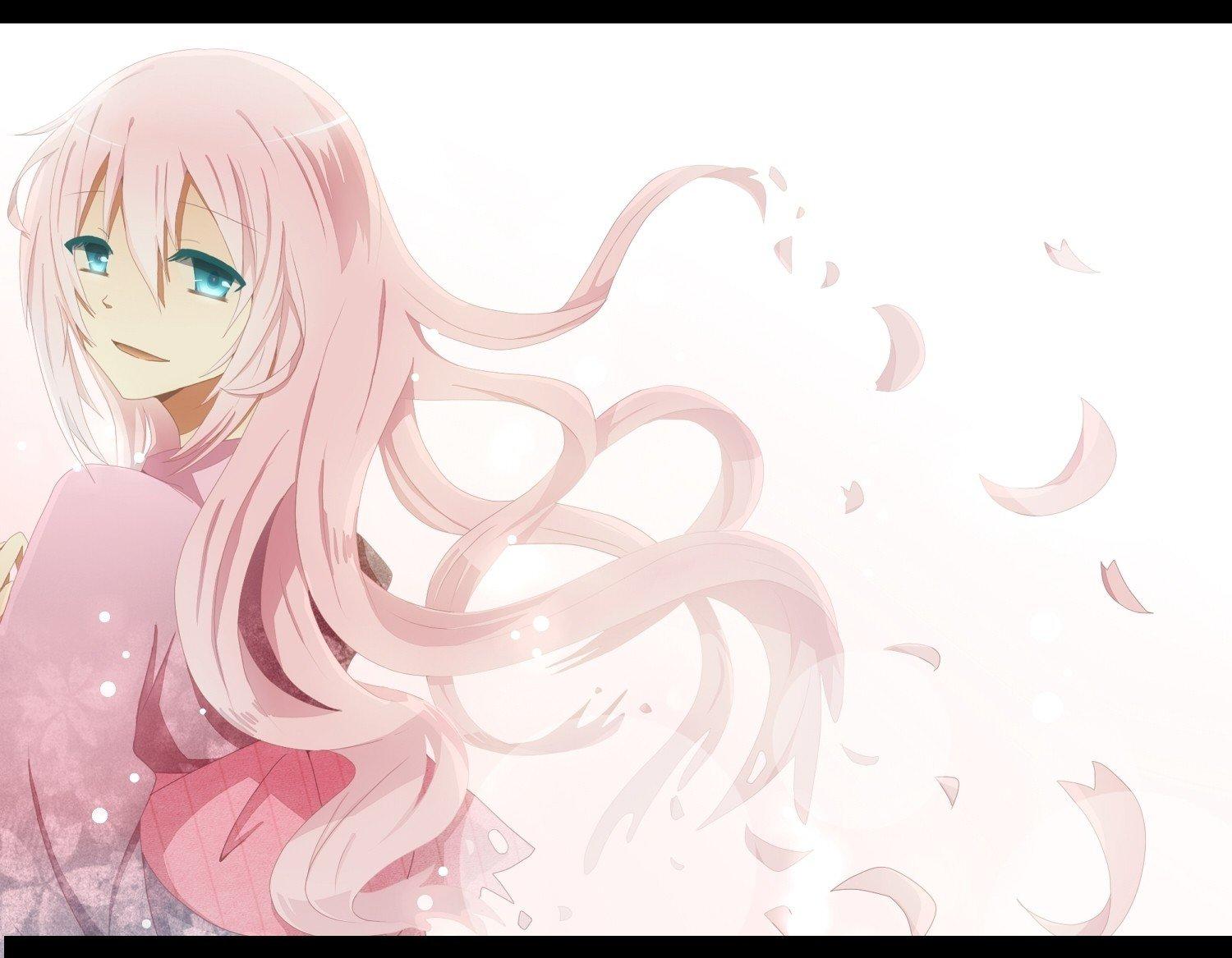 Vocaloid blue eyes Megurine Luka long hair pink hair anime