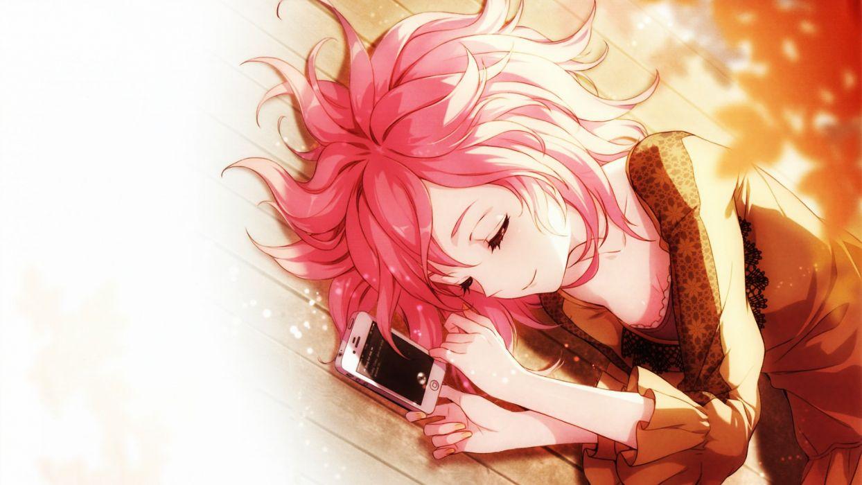 Sleep girl pink hair sunlight anime wallpaperx1080
