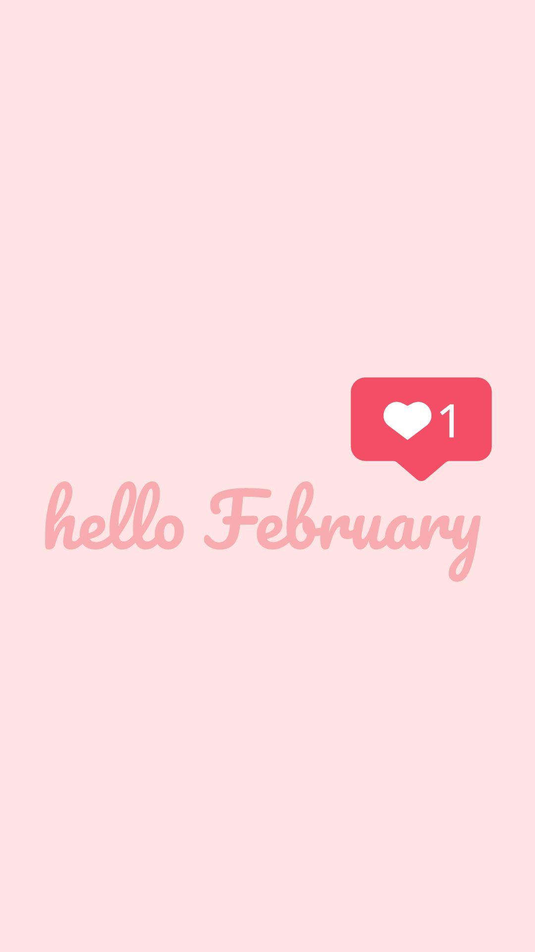 Hello February Valentines Day theme free wallpaper available