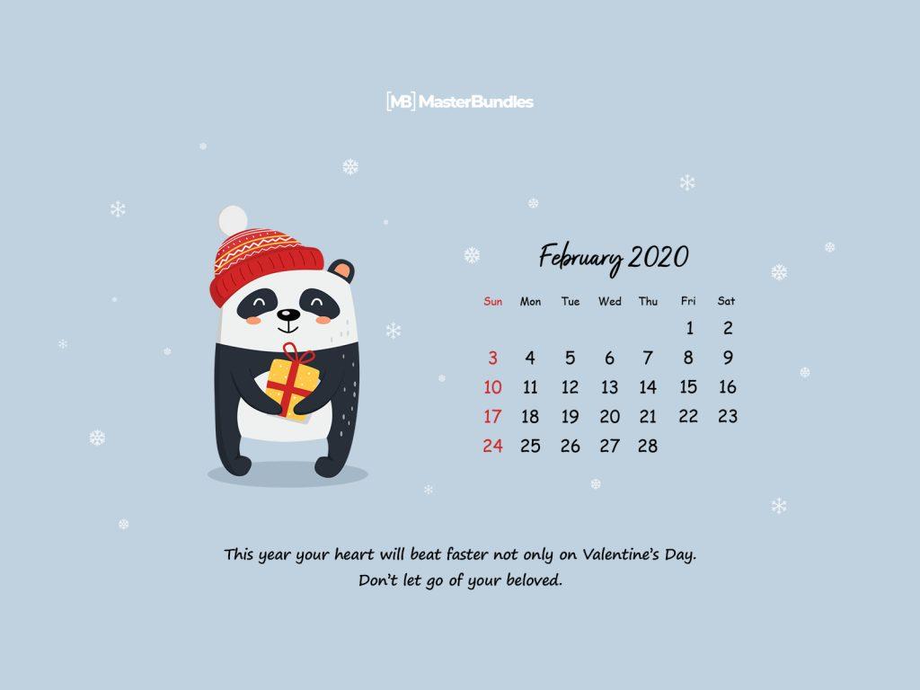 Free February 2020 Printable Calendar & Wallpaper