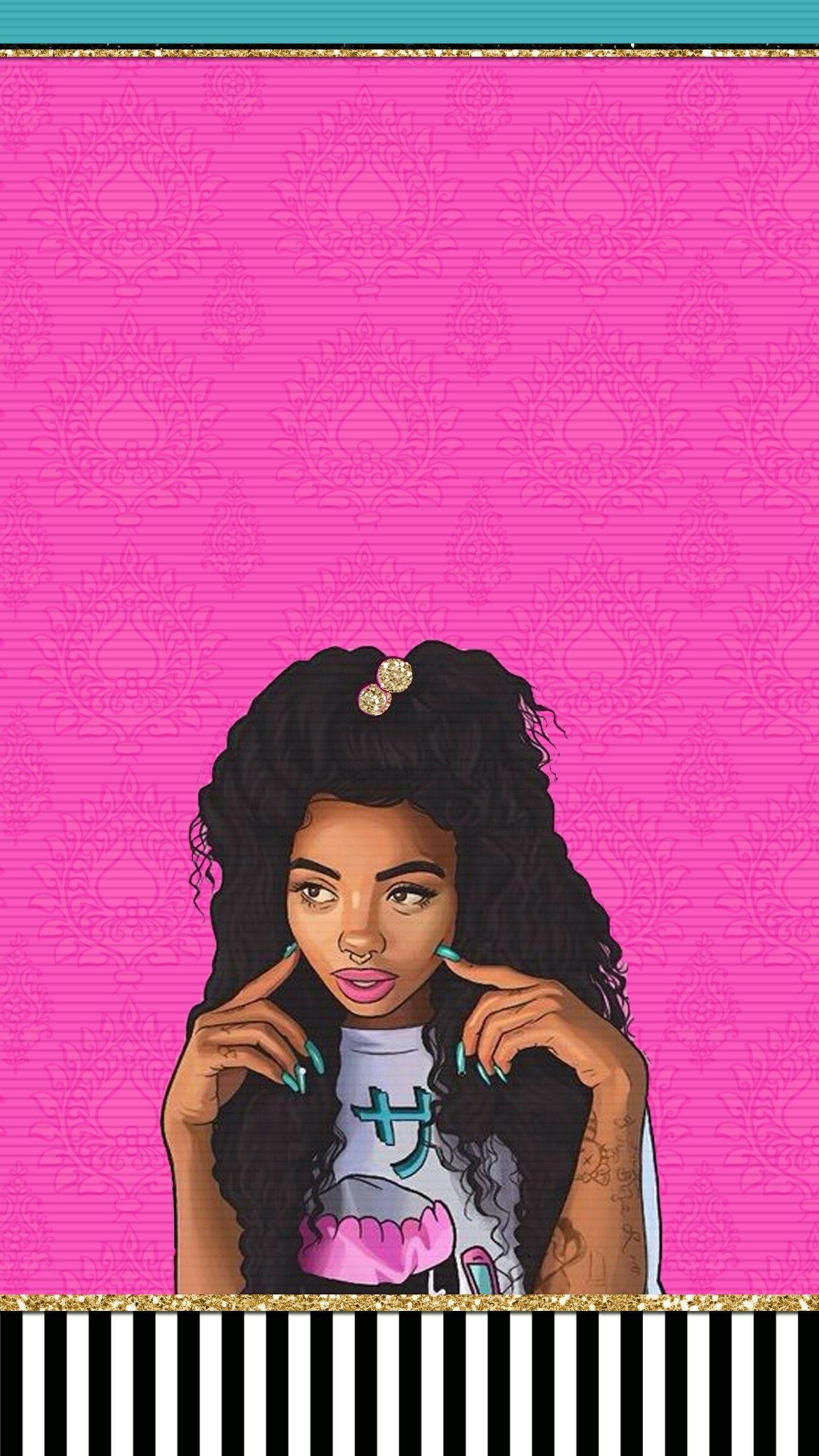 Cute iPhone Black Girl Wallpaper