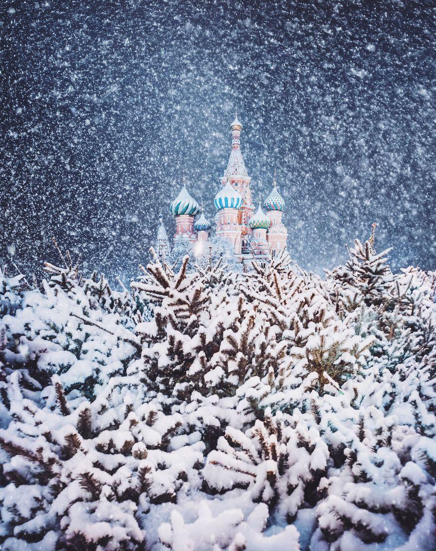 Moscow During A Snowfall Really Looks Magically. Winter
