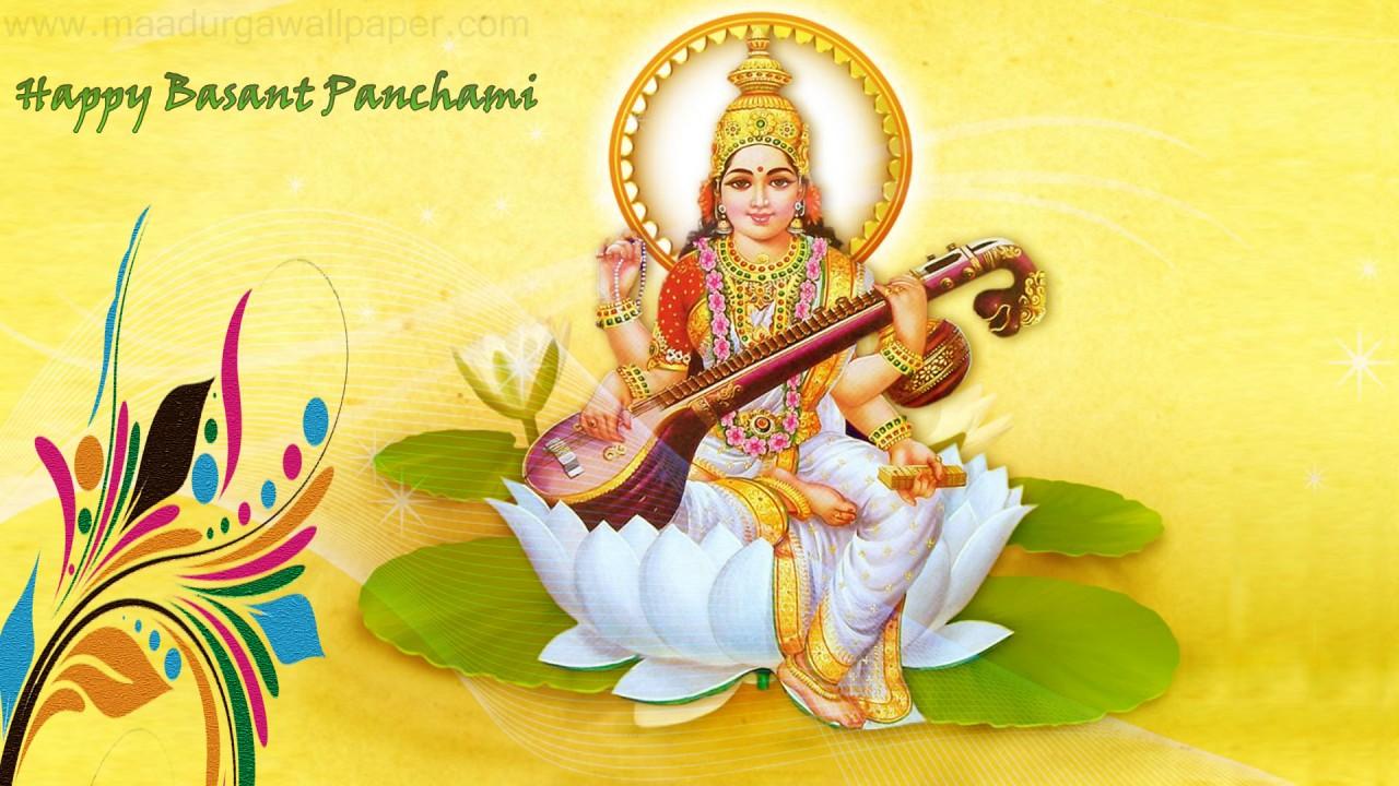 Vasant Panchami Background Wallpaper HD Maa Saraswati