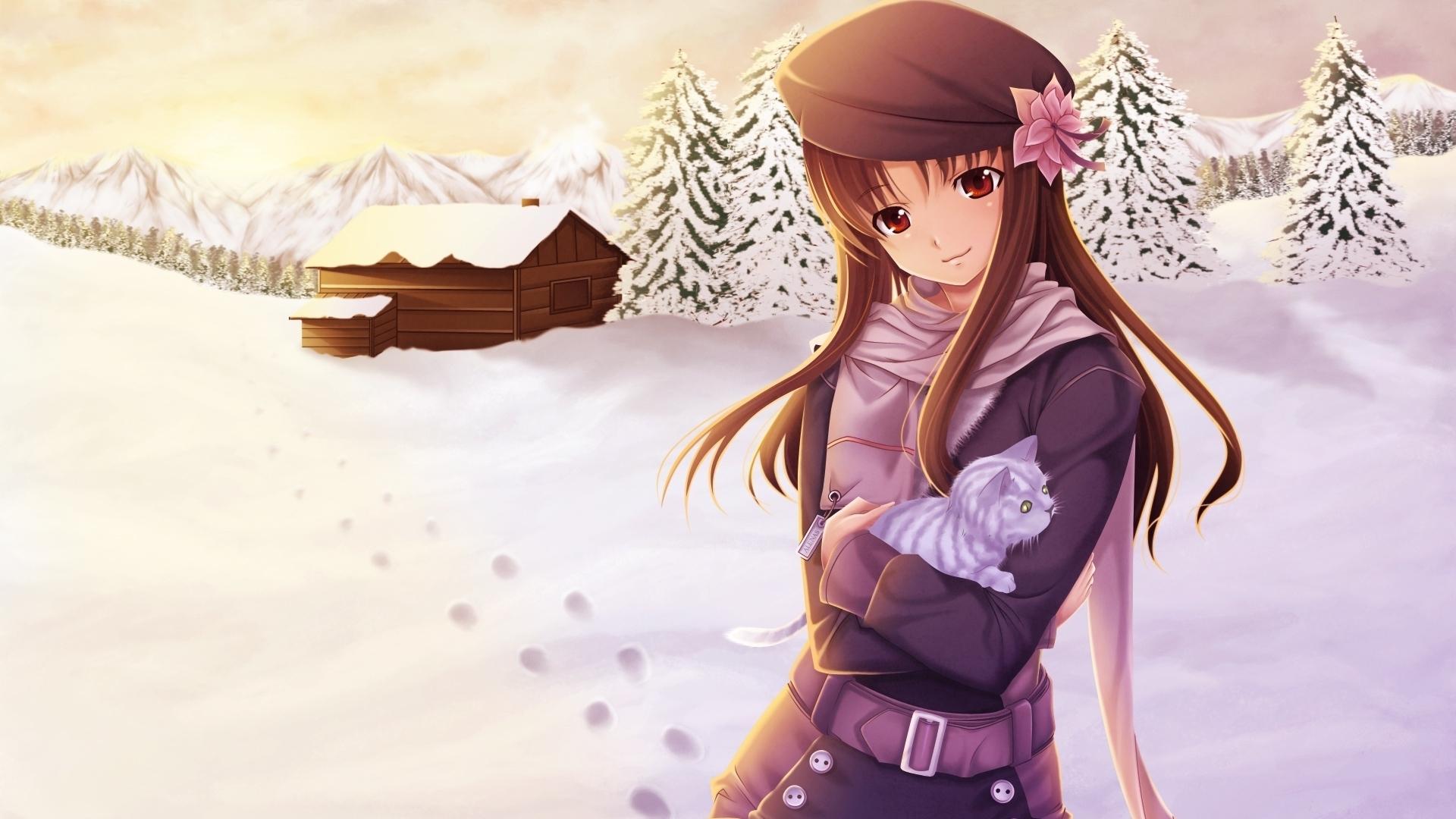 Winter Anime Wallpaper Snow Background