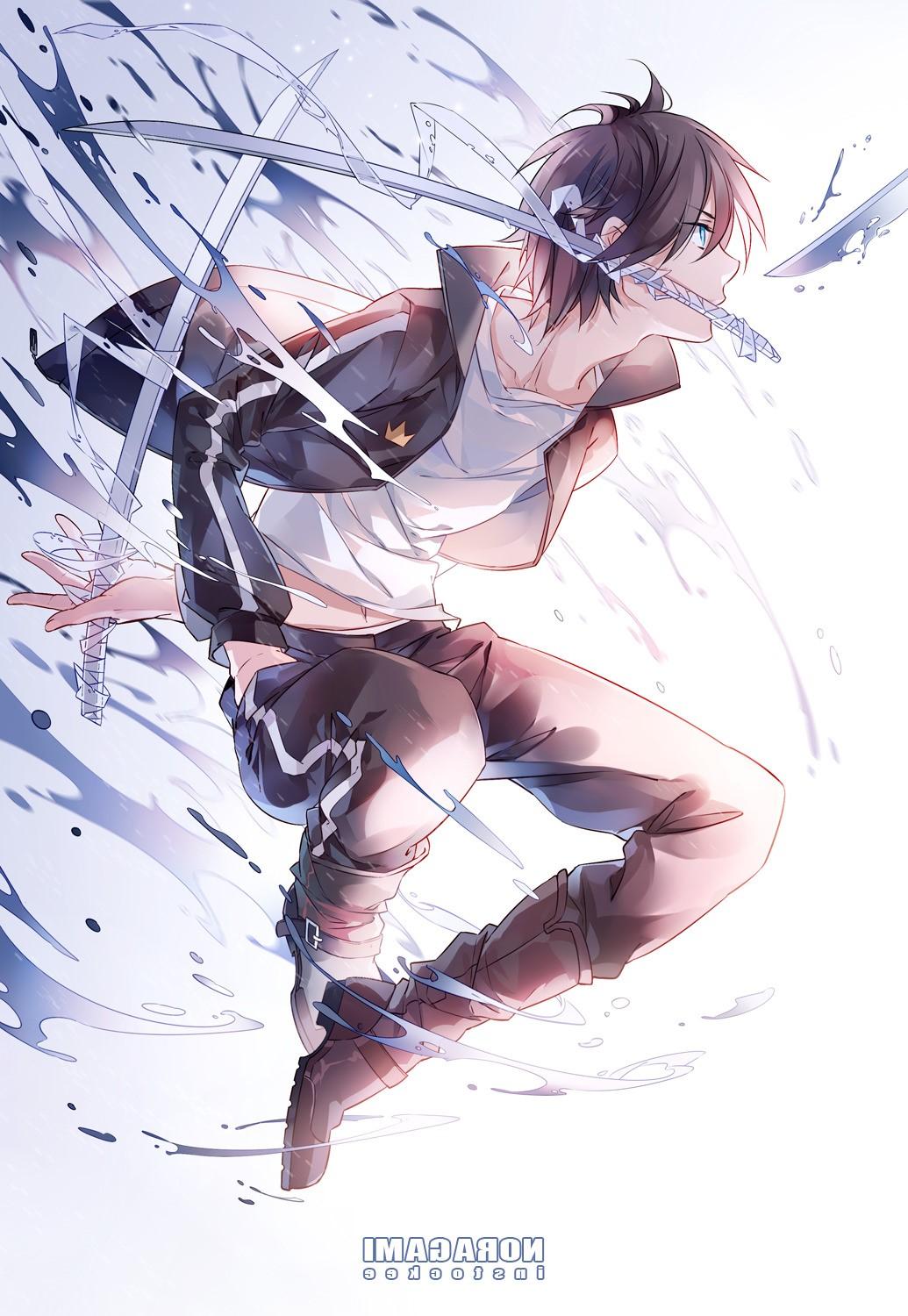 Download A Dark Anime Boy Madly Holding a Sword Wallpaper