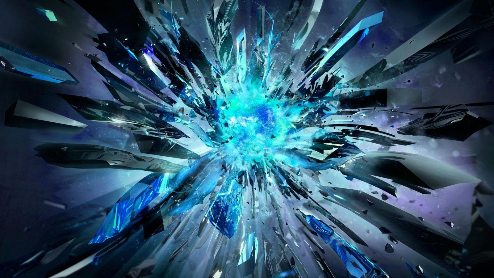 Download Blue Core explosion wallpaper in 3D