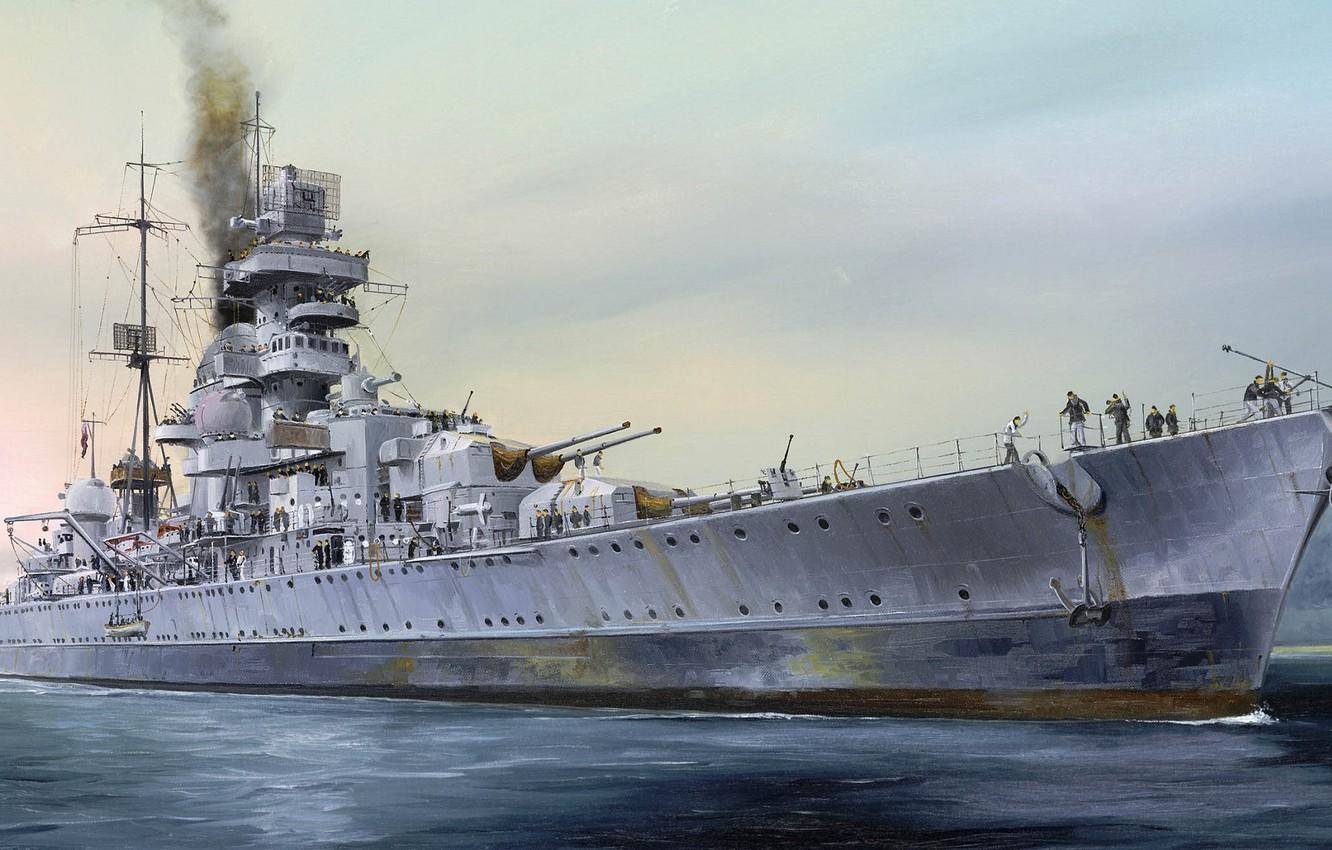 Wallpaper ship, art, Navy, military, cruiser, cruiser, German, WW2