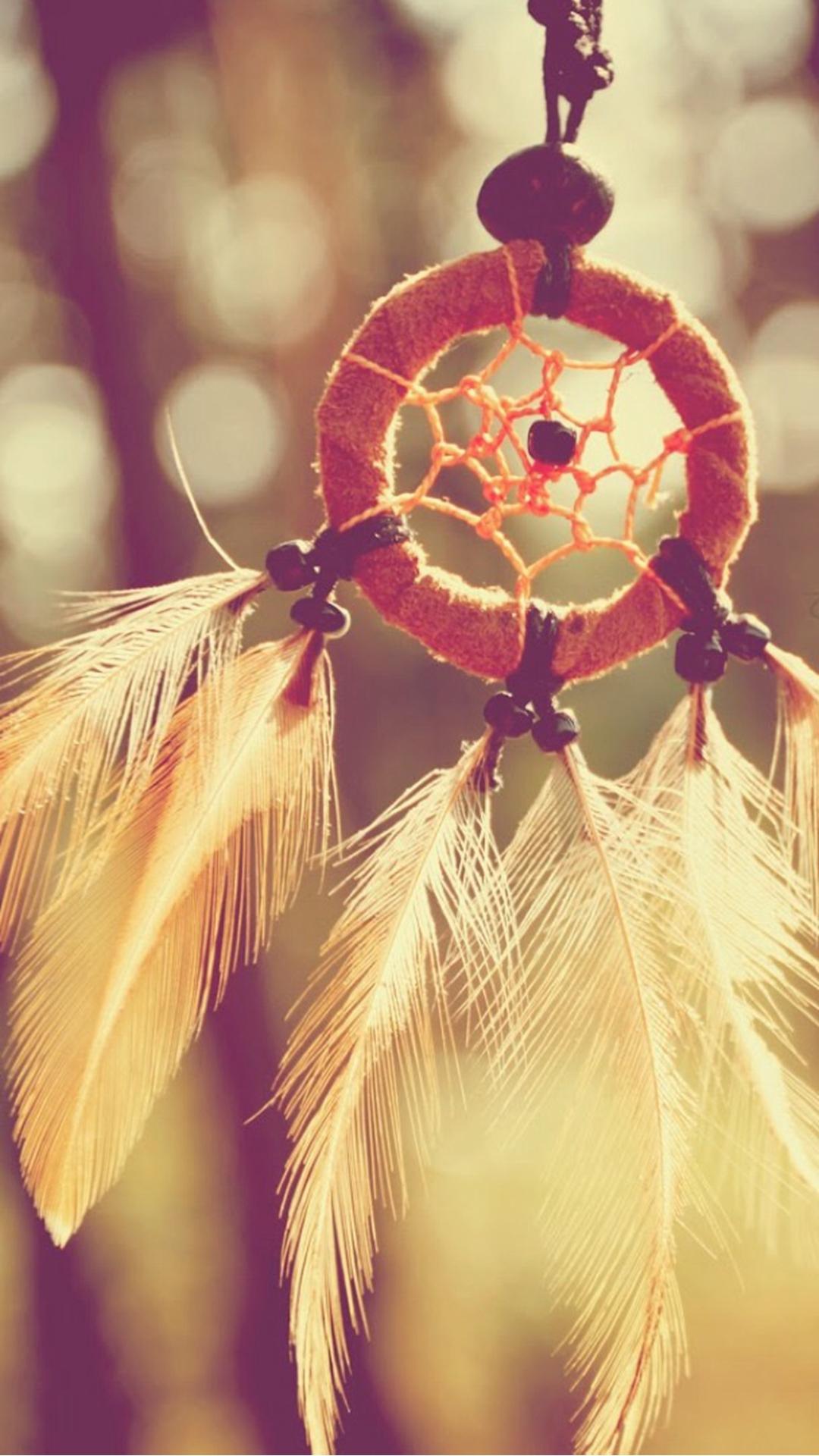 Dreamcatcher Feathers Closeup iPhone 8 Wallpaper Free Download