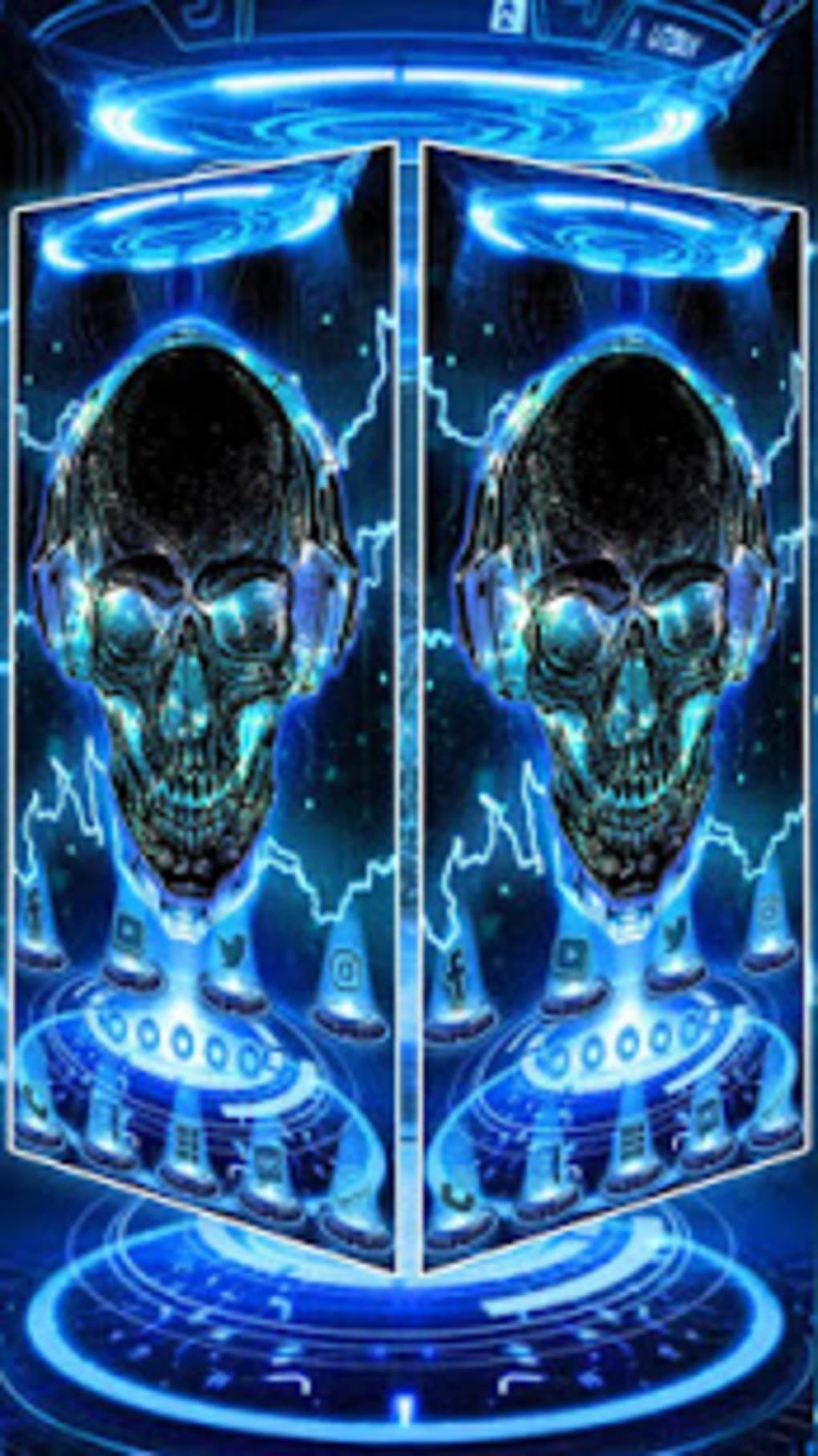 Neon Tech Skull Themes HD Wallpaper 3D Icon Wallpaper