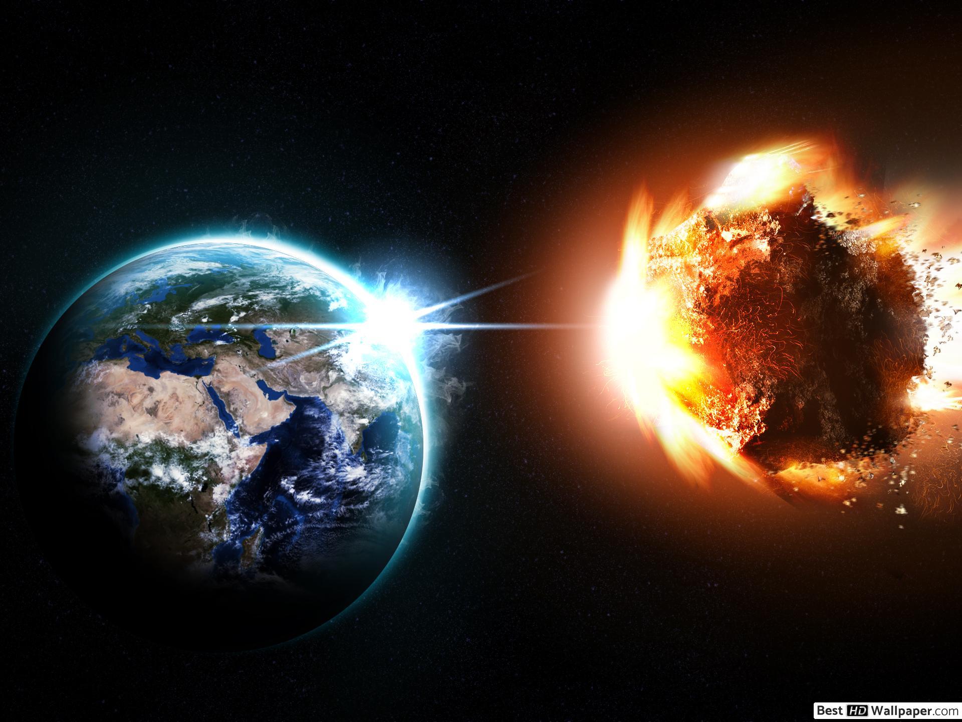 Asteroid hitting Earth HD wallpaper download