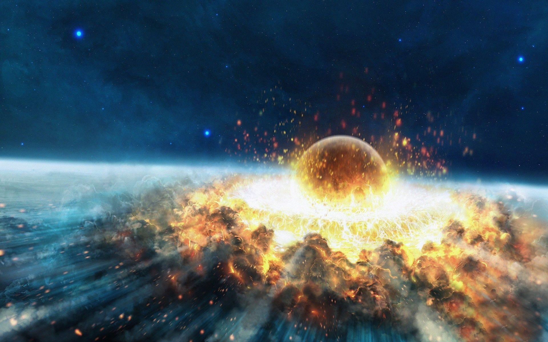 asteroid, collision, explosion 01 wallpaper desktop