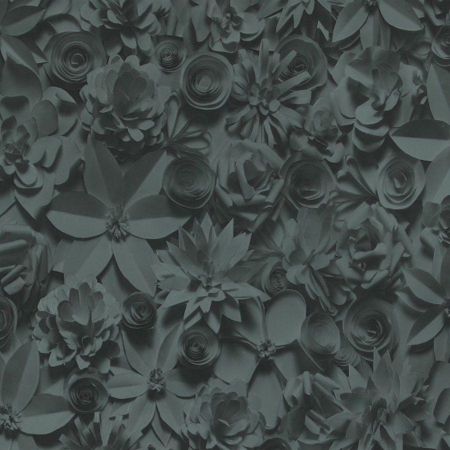 Contemporary wallpaper / fabric / floral / 3D effect