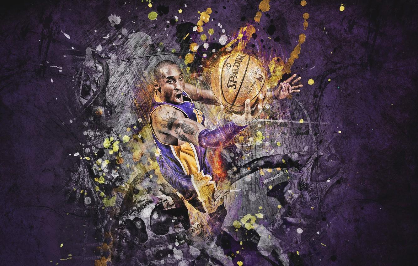 Wallpaper Figure, The ball, Basketball, Purple, Lakers, Kobe Bryant, Player, Spalding image for desktop, section спорт