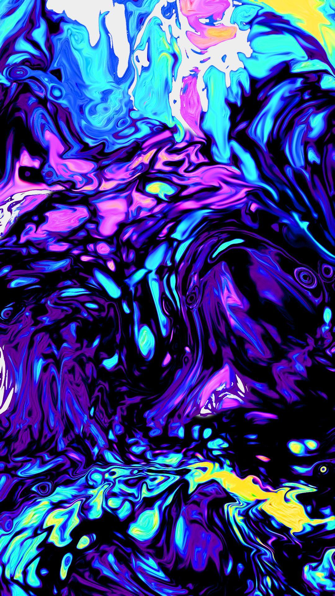 Purple liquid marbling abstract art. in 2020