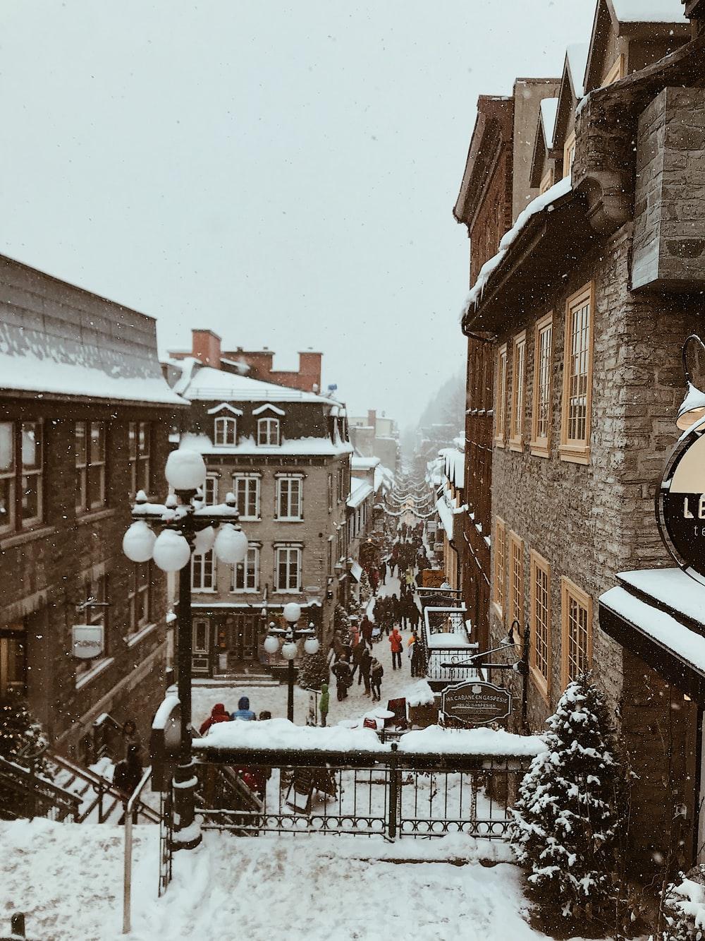snowy village photo