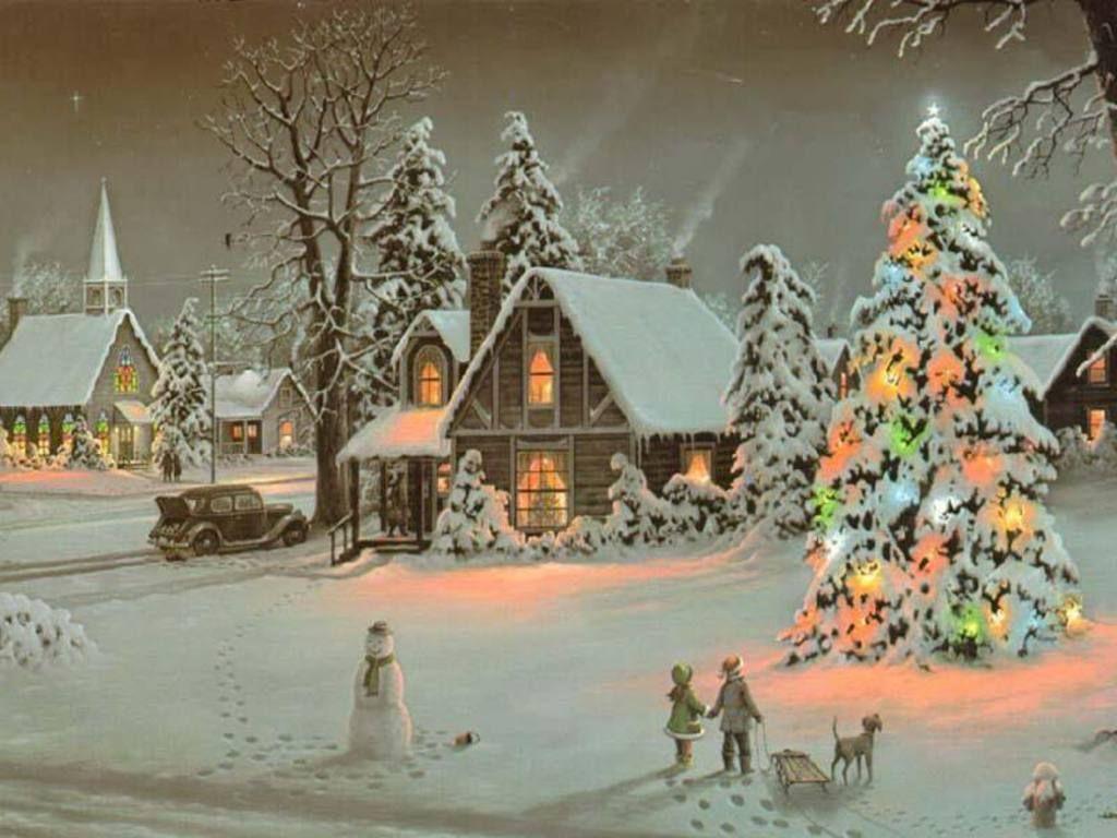 Snowy Village Christmas Wallpaper Yvt. Christmas wonderland