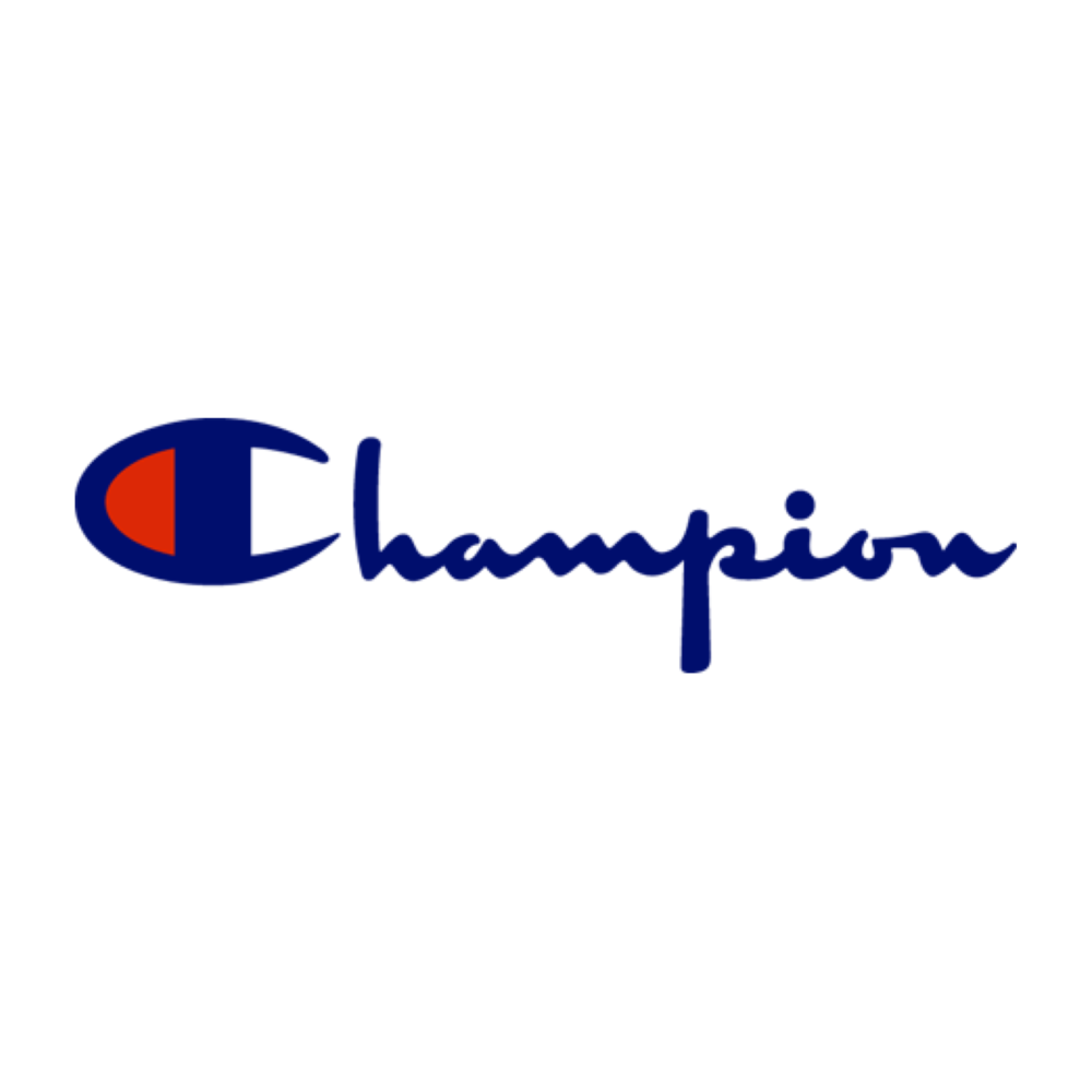 Warehouse Sale via Champion. Clothing brand logos