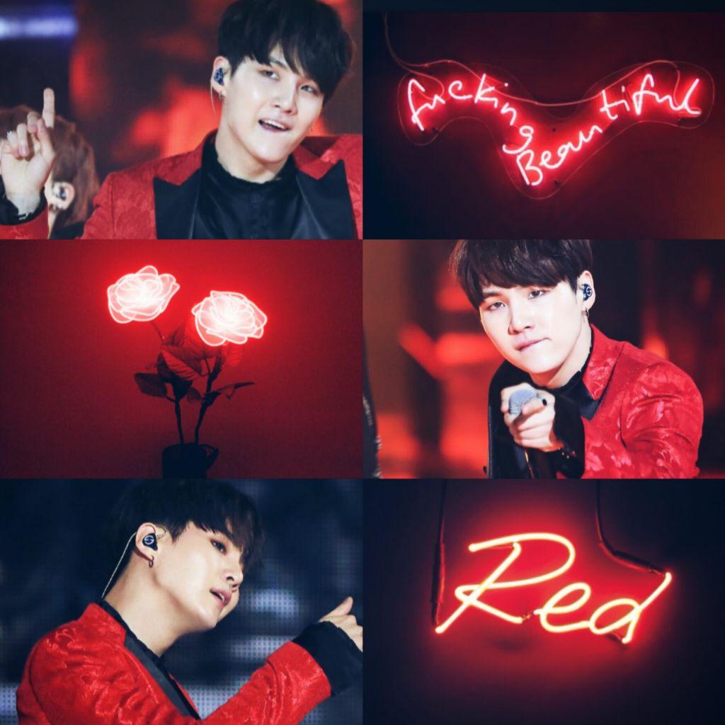 freetoedit Yoongi BTS Suga wallpaper Grade tumblr Red