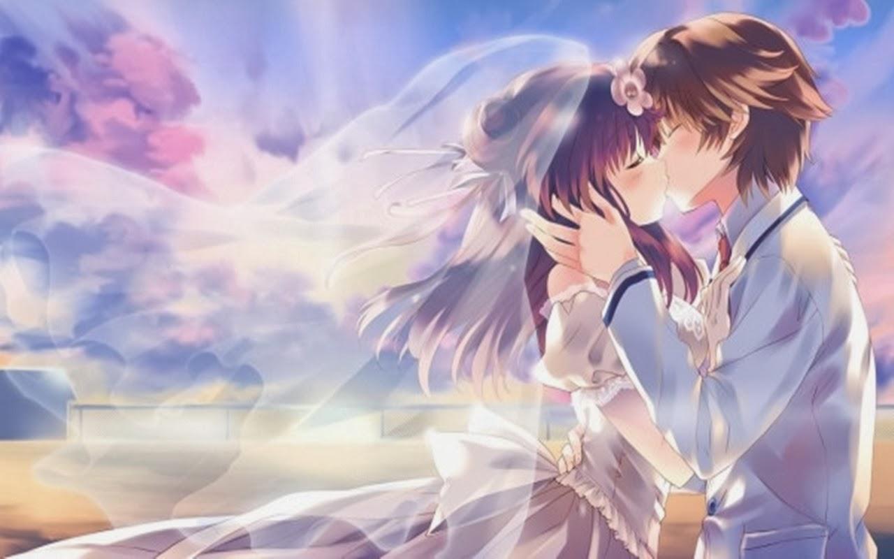 Anime couples kissing HD wallpapers | Pxfuel