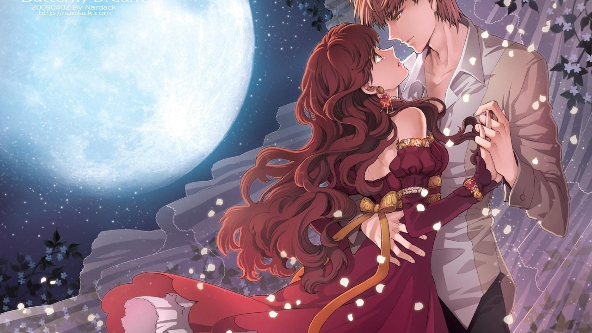 Elegant Anime Kiss HD Wallpaper Download