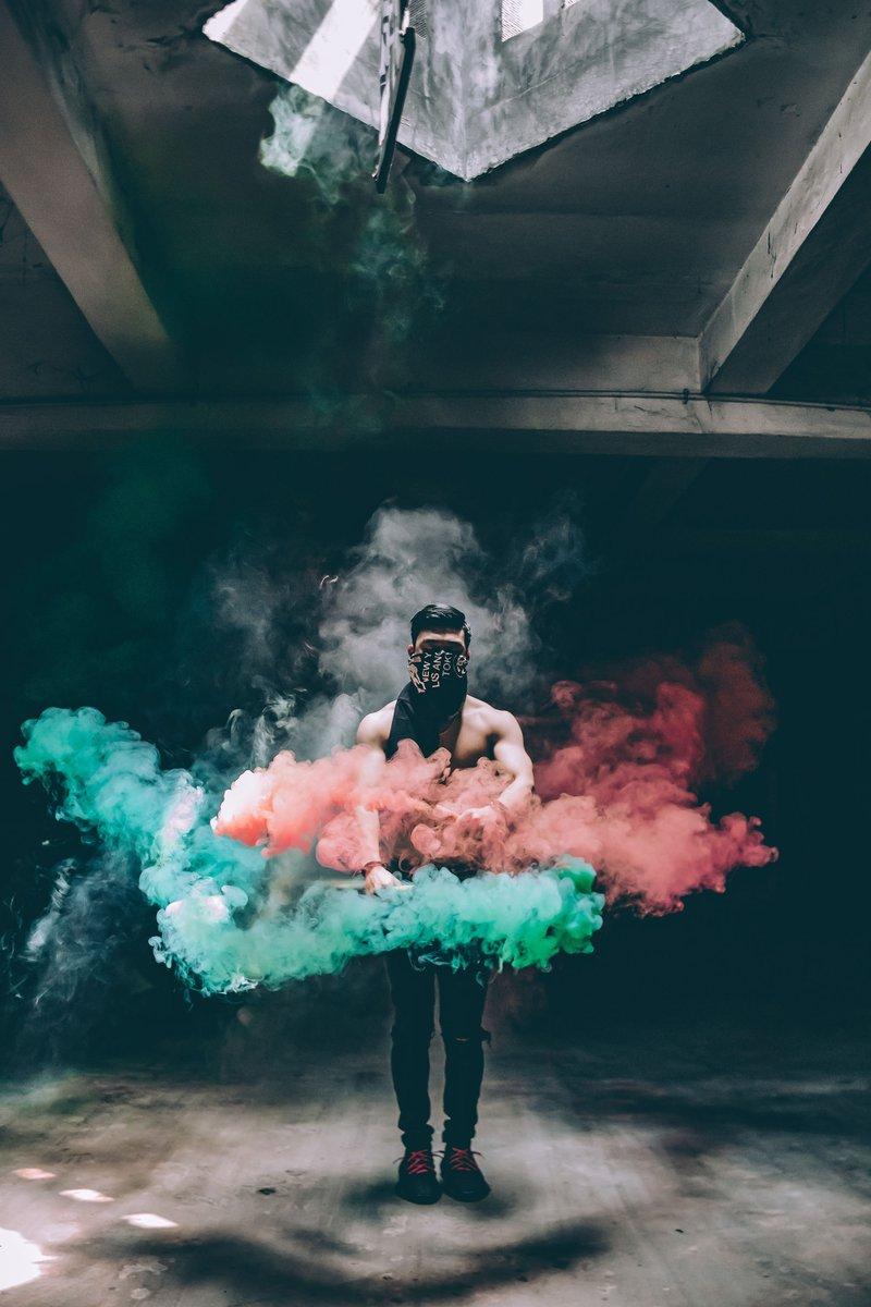 HD Wallpaper by louis amal Android-> iPhone-> #colorsmoke #smoke #man #red #wallpaper #HDWallpaper