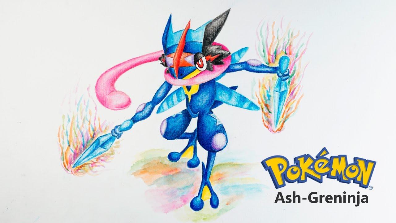 Speed Drawing Ash Greninja Pokemon ( サトシのゲッコウガ )