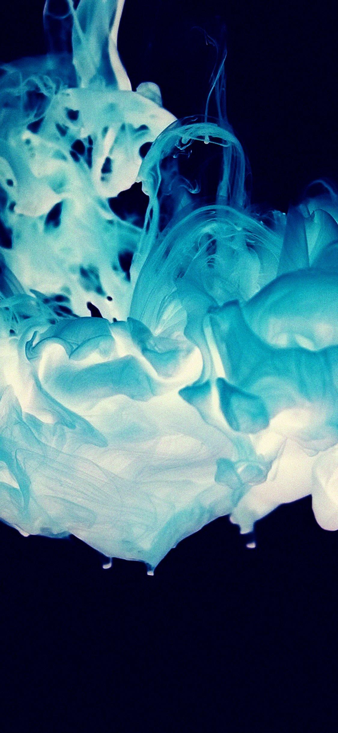 iPhone wallpaper. blue smoke art