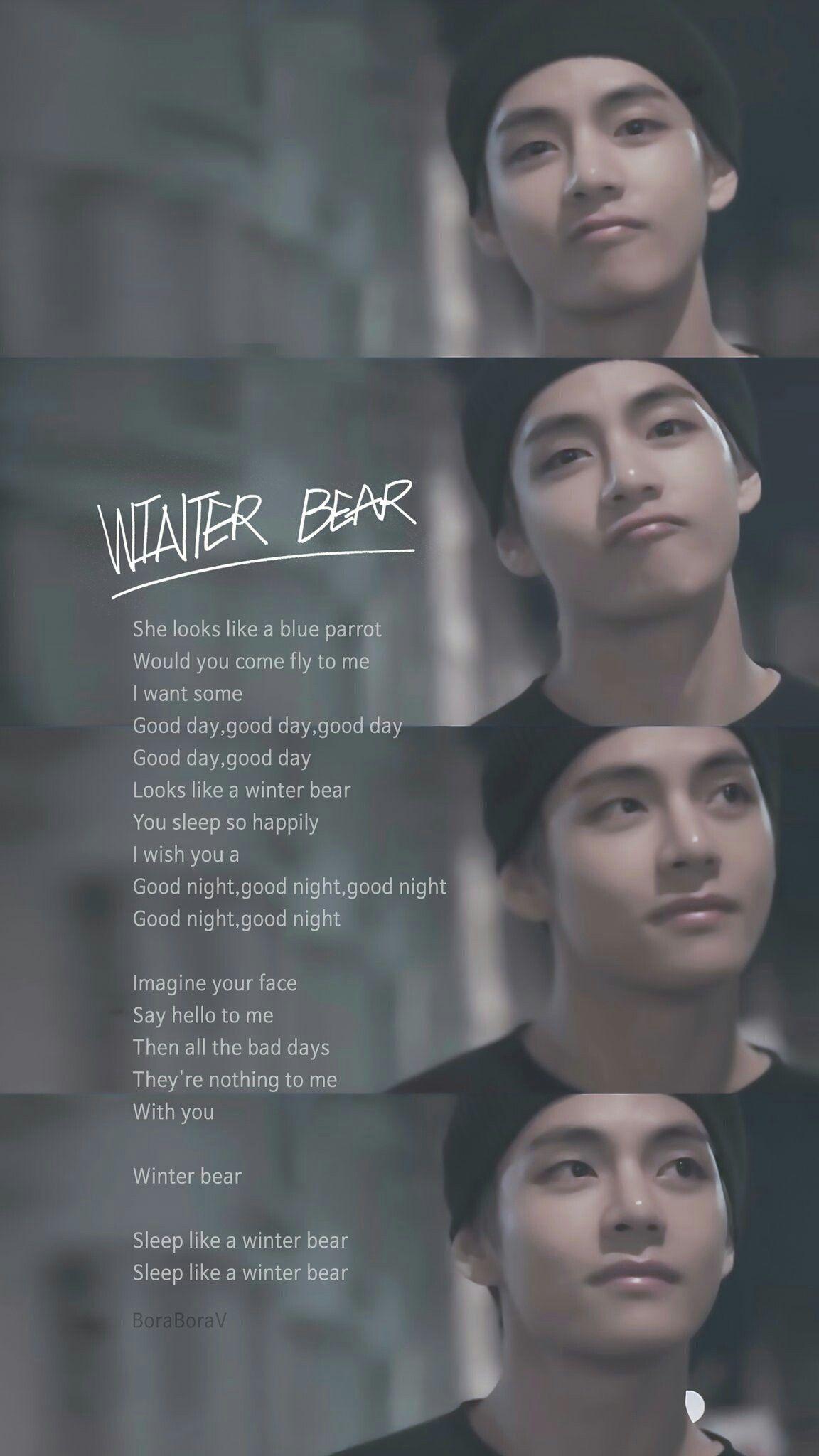 Winter Bear #V Winter Bear #V. Bts lyric, Bts song