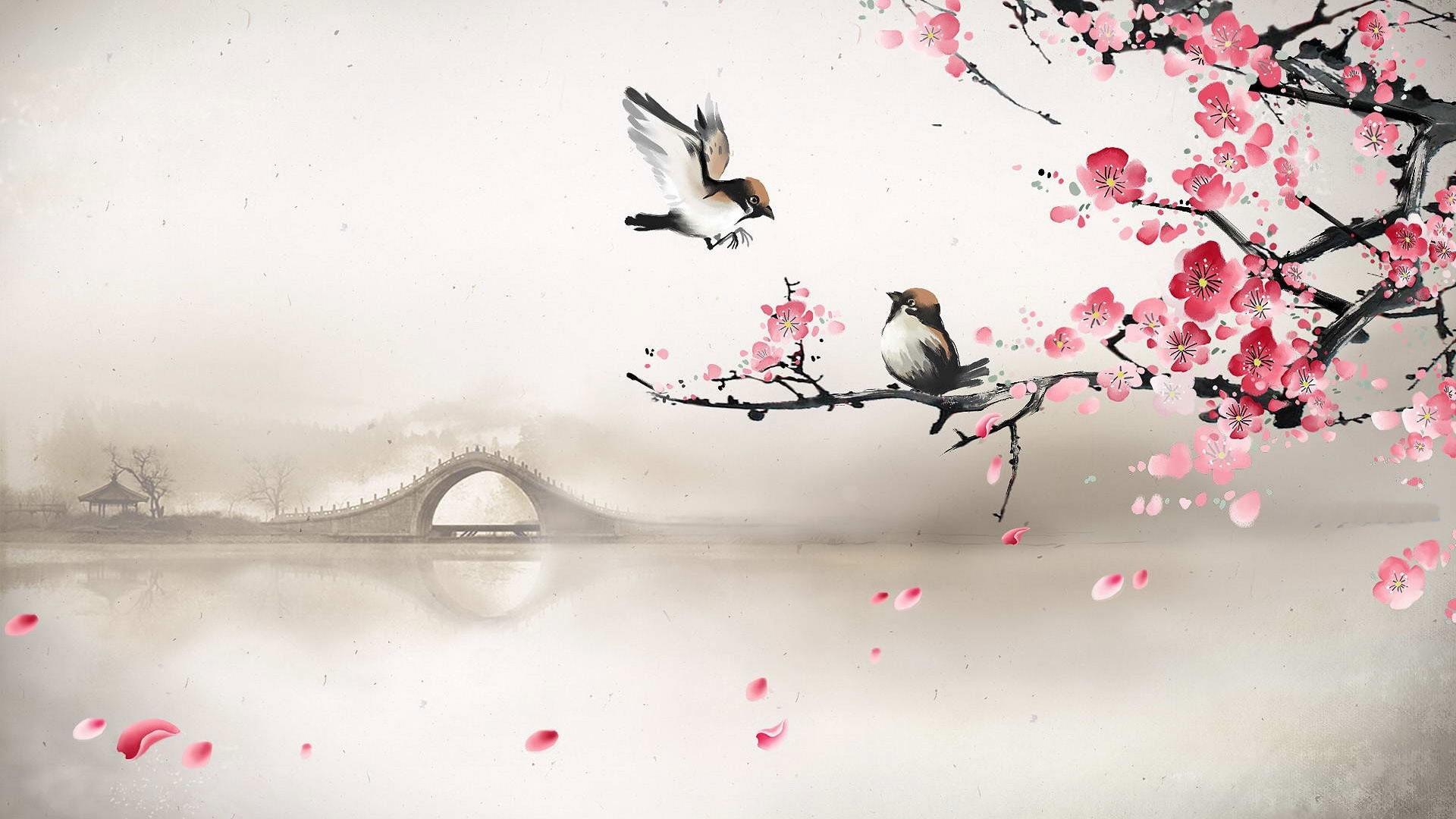 Cherry Blossom Drawing Wallpaper