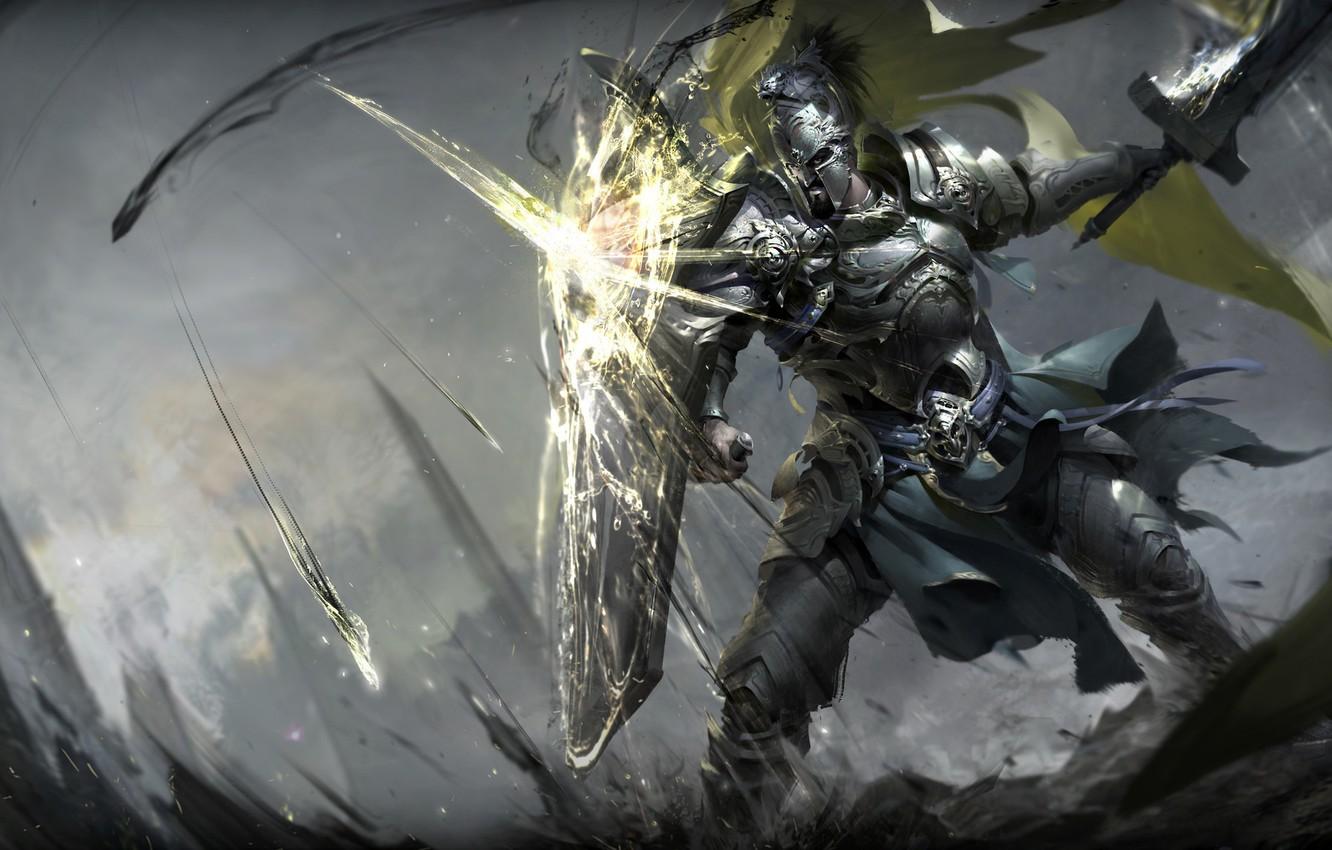 Wallpaper sword, armor, warrior, art, armor, shield