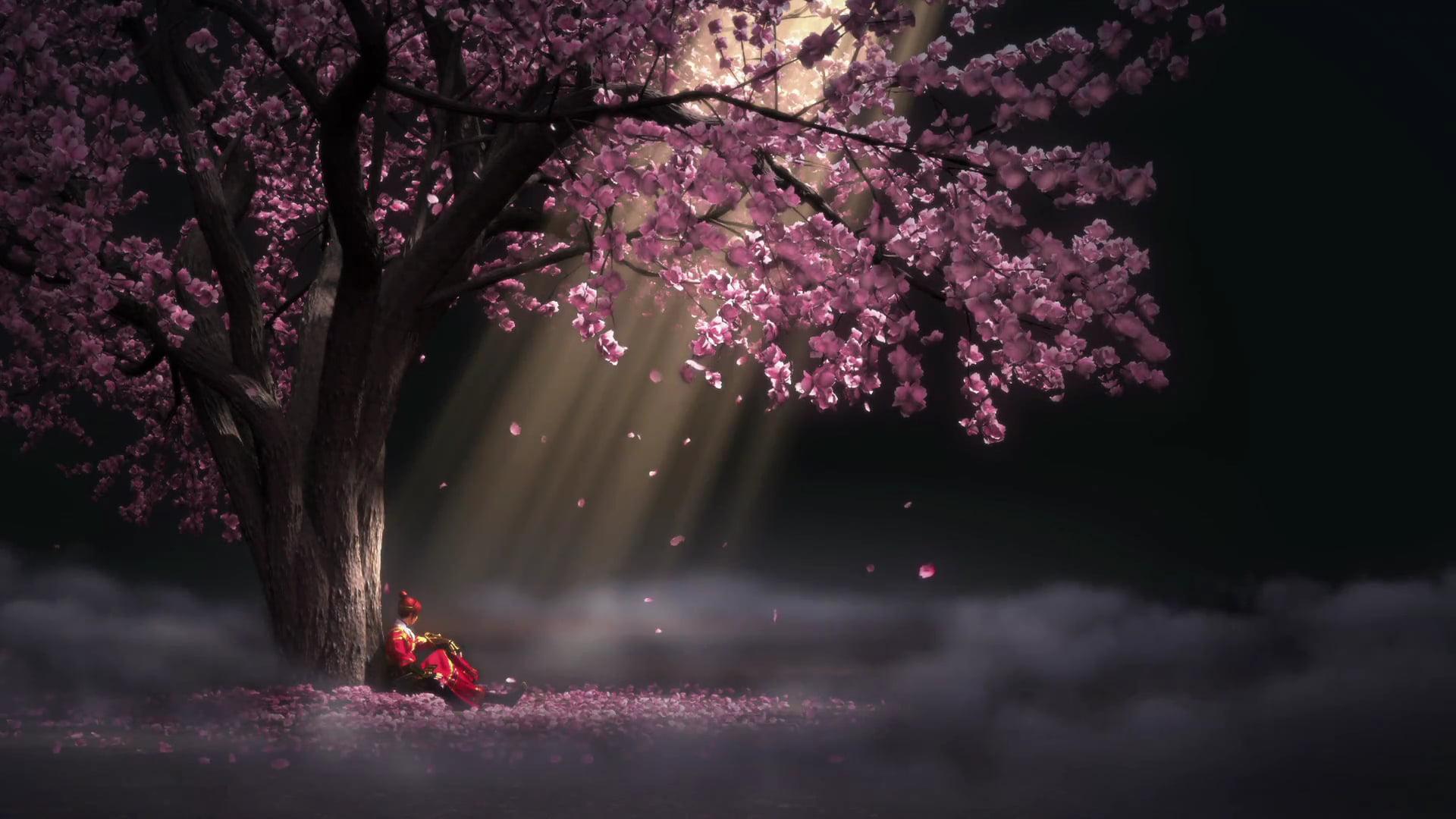 Painting of purple tree, Chinese animation, 3D, SNJYW, anime HD