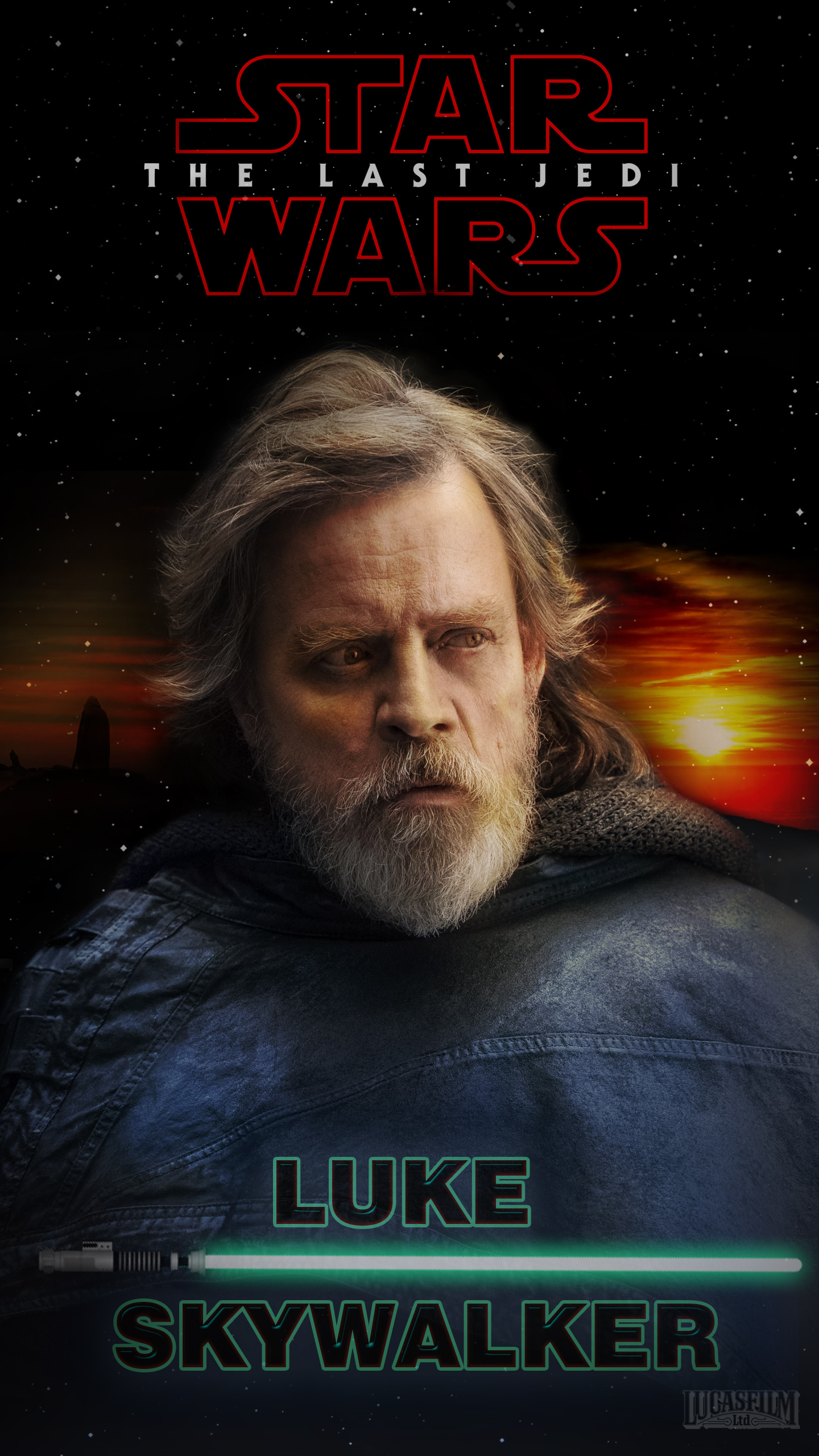 Star Wars The Last Jedi Luke Skywalker Smartphone Wallpaper