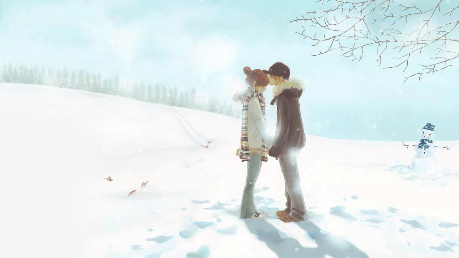 Cute Anime Winter wallpaperx900