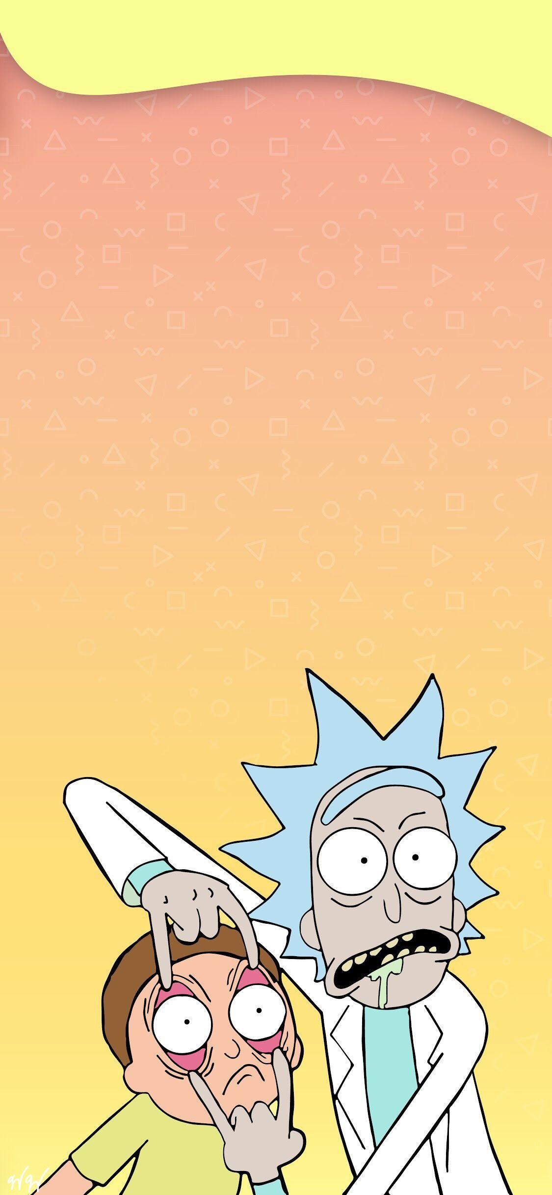 Custom Rick and Morty iPhone X wallpaper