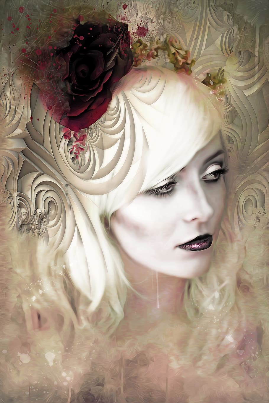 HD wallpaper: portrait of woman face, gothic, dark, fantasy, beautiful, girl