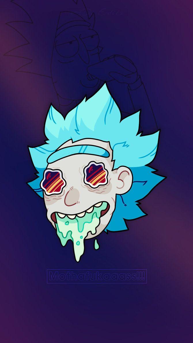 Stoner Rick And Morty High Phone Wallpaper