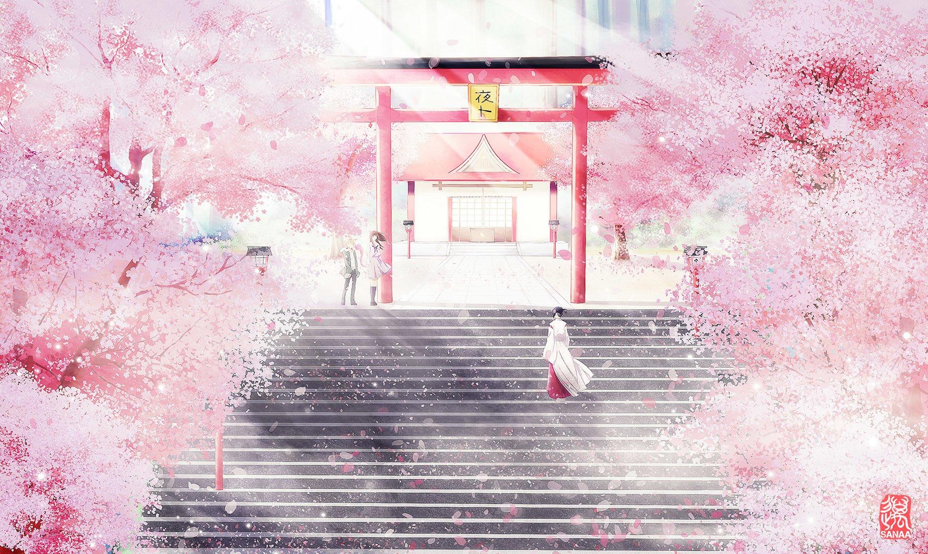 Anime Scenery Wallpaper Aesthetic Cherry Blossom Anime Background | My ...
